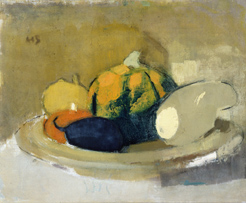 Helene Schjerfbeck, Koristekurpitsoja 1935 öljy 49x60, Maire Gullichsein taidesäätiö, Porin taidemuseo