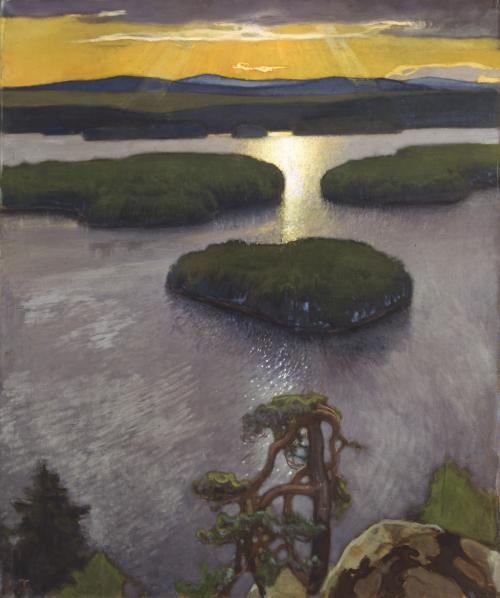 Eero Järnefelt, Symbolistinen maisema kolilta, 1894. Kuva Museokuva