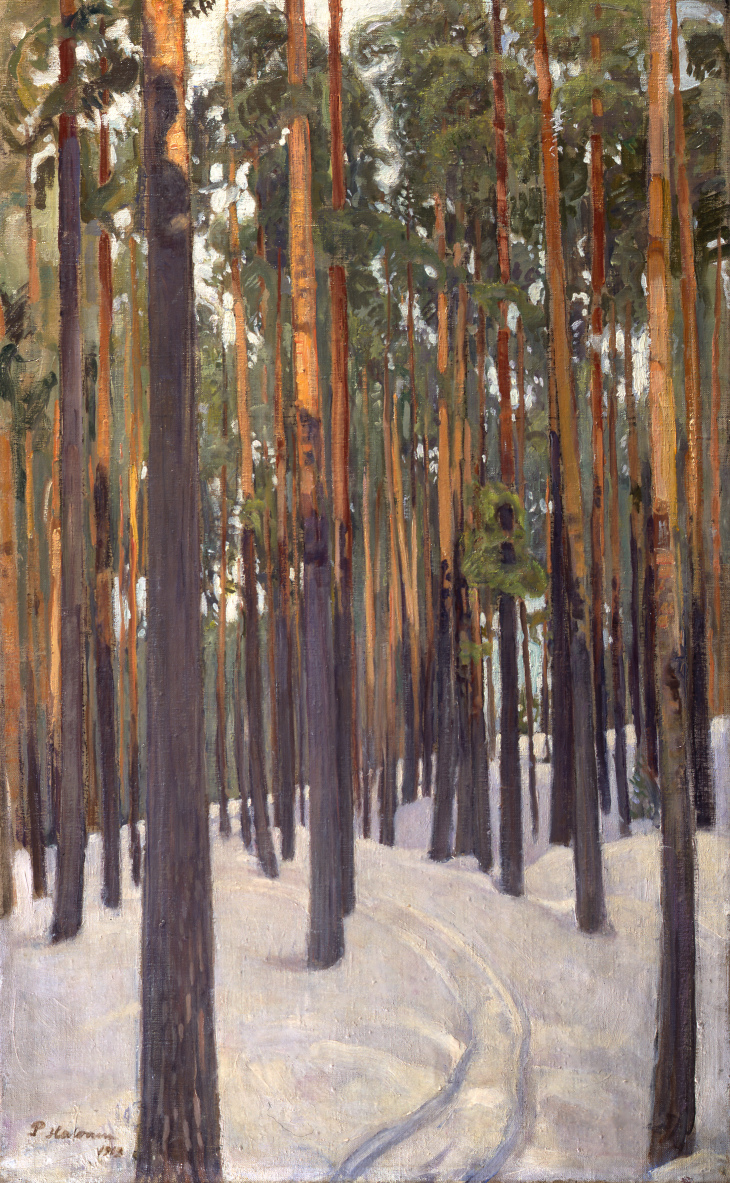 Pekka Halonen, Mäntymetsää talvella 1913, yksityiskokoelma. Kuva Museokuva