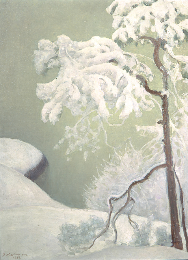 Pekka Halosen maalaus Ensilumi vuodelta 1913. Kuva Toimituskuva