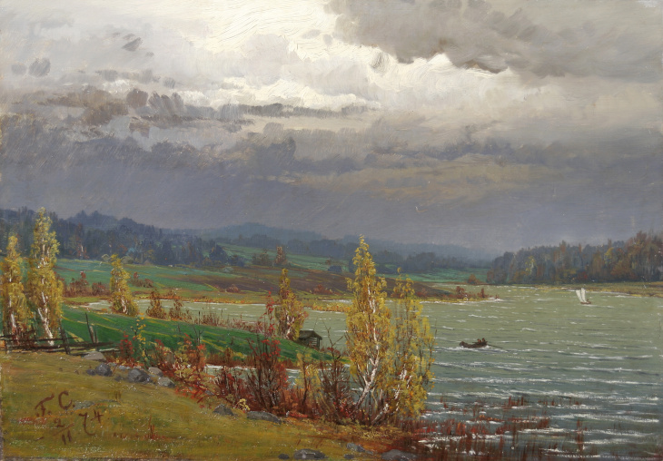 Fanny Churberg, Lähestyvä rajuilma, 1874, öljy kankaalle, Vaasan kaupungin museot, Pohjanmaan museon taidekokoelma Kuva Erkki Salminen