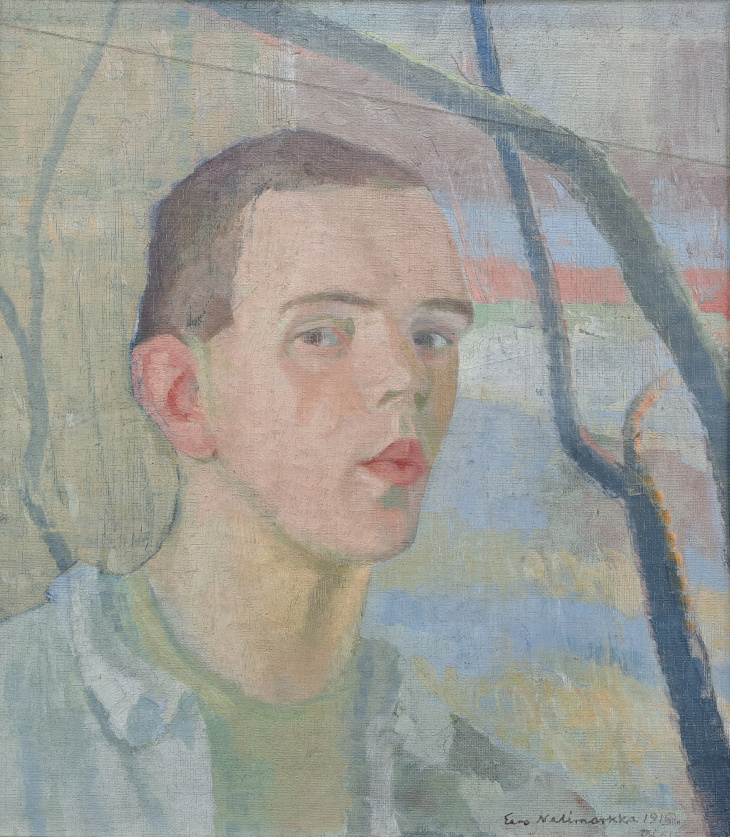 Eero Nelimarkka, Omakuva, 1915,  öljy 44 x 50 cm. Yksityiskokoelma.